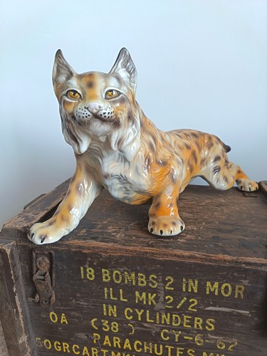 Vintage ceramic lynx wild - vintage,