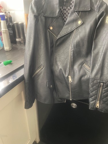 Ladies faux leather biker - ladies,