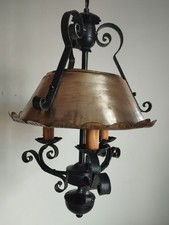 Lampadario a 3 luci in ferro