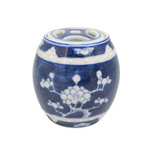 Vaso piccolo vaso decorativo porcellana cinese blu bianco Prunus dipinto a mano