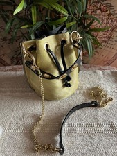 Mini borsa MINI BAG secchiello animalier tinta unita verde vera pelle cavallino