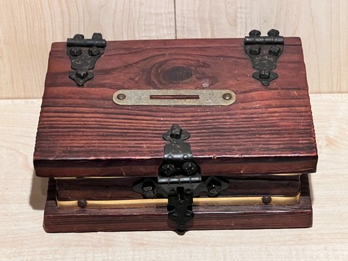 Vintage wooden book shaped - vintage,