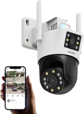 ZOSI Telecamera di Sorveglianza WiFi Motorizzata con Doppio Obiettivo 2MP+2MP