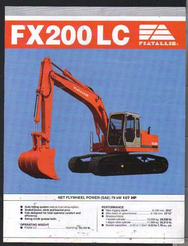 Foglietto brochure escavatore