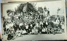 foto cart. 8,5 x 14  circa 1932 - fascismo - scuola interno cortile  - ANTRODOCO