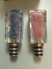 MATERYA coppia FINALI terminali per BASTONE tenda VETRO MURANO blu rosa e inox