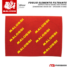 MALOSSI SPUGNA FILTRO ARIA DOUBLE RED SPONGE FOGLIO DA RITAGLIARE 40X30 SCOOTER