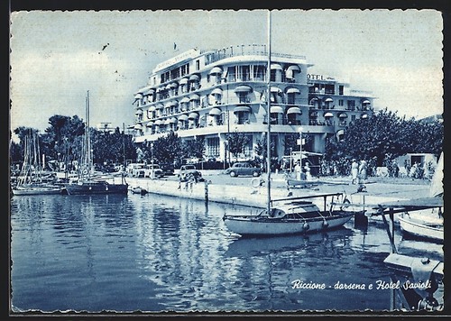 Cartolina riccione darsena e - riccione,,