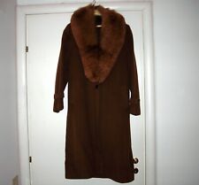 CAPPOTTO DONNA IN LANA CON COLLO IN PELLICCIA VINTAGE ANNI 80 