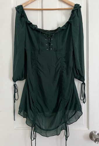 Abito lulus verde - abito, stringato