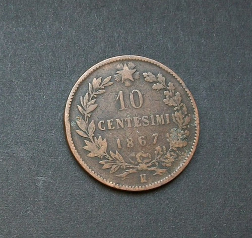 Centesimi 1867 segno di - 10,