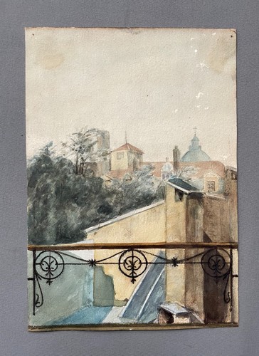 Vista sul tetto acquerello - sul,