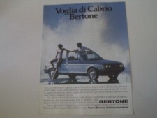advertising Pubblicità 1985 FIAT RITMO CABRIO BERTONE