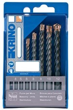 Assortimento set kit 7 punte trapano Max 4 taglienti 4 eliche KRINO muro pietra