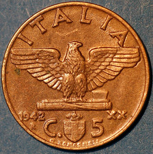 1942 Italy 5 Centesimi