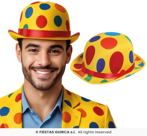 Cappello clown bombetta - cappello,