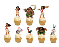 16 Topper per cupcake Moana Maui Hei Hei Pua bomboniera compleanno festa doccia