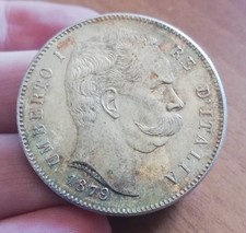 5 LIRE 1879 - RICONIO FONDO