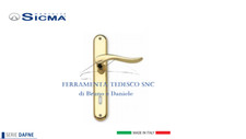 COPPIA MANIGLIA PORTE INTERNA C/ PLACCA  SICMA  SERIE DAFNE OTTONE LUCIDO