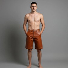 Pantaloncini da uomo in pelle