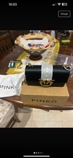 PINKO Love One Classic CL Borsa da Donna - Black-Antique Gold