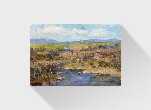 Dipinto olio stagno pittore