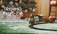 Trenino elettrico natalizio balocchu luminoso albero natale luci binari suoni