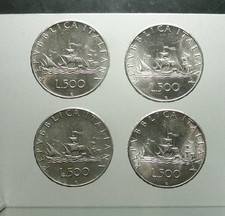 4 Monete 500 Lire Argento 835