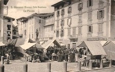 dq7 cartolina s.giovanni bianco valle brembana la piazza bergamo 1906 bella!