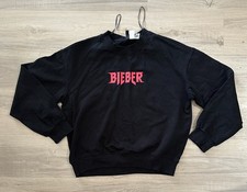 Felpa Justin Bieber donna taglia M media nera pullover scopo tour H&M