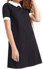 Elegante Abito da Cerimonia per Bambina Silvia Nero con Dettagli Bianchi