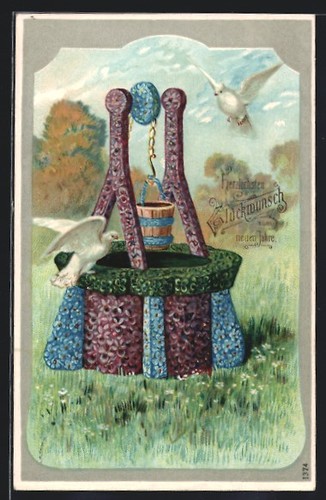 Cartolina artista fontana - cartolina,