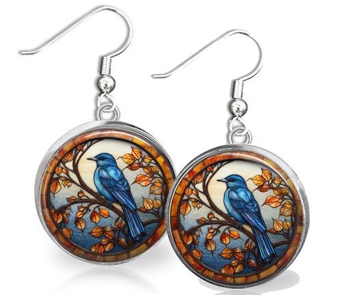 Orecchini uccellino blu