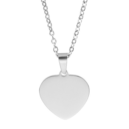 Collana cuore acciaio 2cm