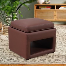 Pouf Pu con contenitore, pouf