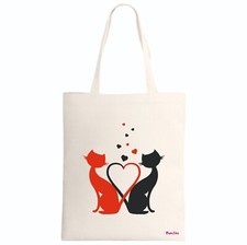 borsa poliestere ecru disegno