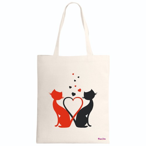Borsa poliestere ecru disegno - borsa,