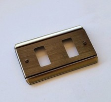 BTICINO MAGIC PLACCA dorata brunita oro bronzo MANDELLI 2 fori