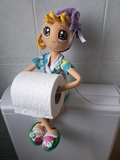 Porta rotolo carta igenica simpatica bambolina bagno allegro