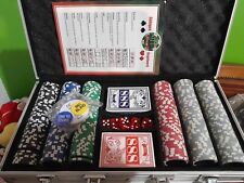 Set Poker Fiches Metallo Valigetta 300 pz Holdem Texas Carte Dadi Gettoni