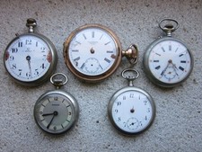 LOTTO 5 OROLOGIO DA TASCA STANDARD WATCH ITALIA ROSSKOPF ANCRE TASCHINO VINTAGE