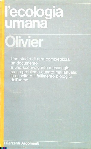 Ecologia umana olivier - l'ecologia,