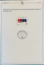 Italia 2024 Bollettino illustrativo Elisabetta II regina d’Inghilterra 
