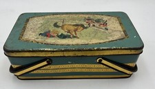 Scatola In Latta Cestino Vintage Vuoto Made In Italy Anni 50’ Cavallo Western