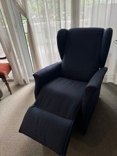 Poltrona reclinabile elettrica relax blu jeans in tessuto mod. fiorella motion