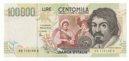 100000 lire caravaggio - 100000,