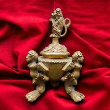 ANTICO CALAMAIO ANTROPOMORFO LEONI NEO RINASCIMENTO BRONZO FINE 1800