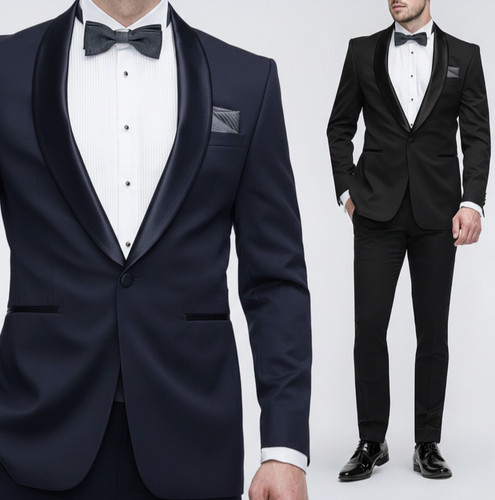 Smoking uomo nero sartoriale