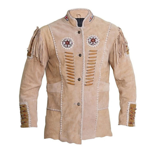 Giacca beige scamosciata