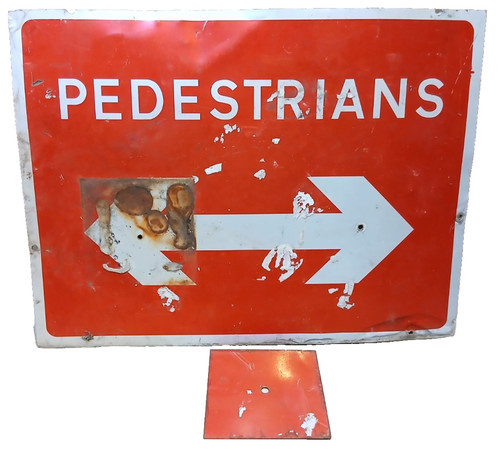 Vintage road sign pedestrians - vintage,